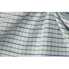 Зеленый, темно-синий тонкой проверяет, окрашенная пряжа, ткани рубашек